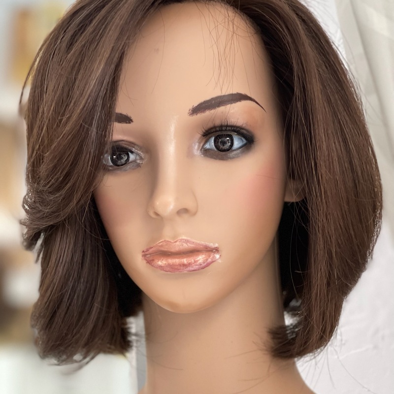 Custom Human Hair Hand Tied Form Fitted to Client.  Color Highlights to Spec.  Medical wig cranial prosthesis